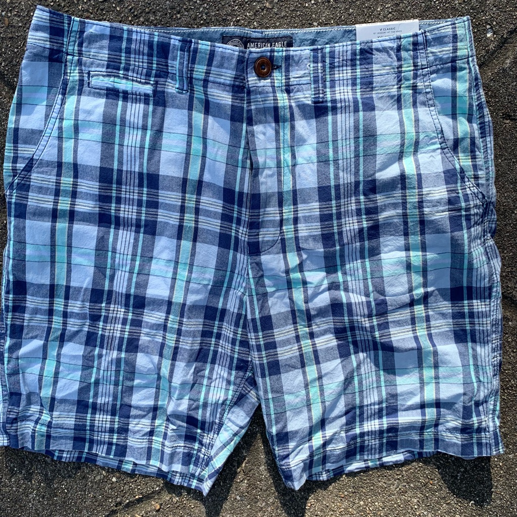 Brand New American Eagle Plaid Shorts Size 35